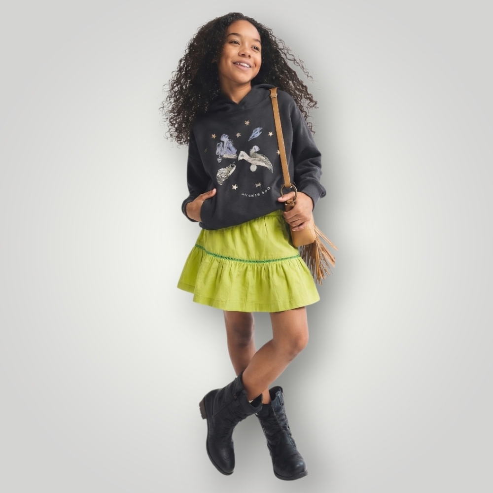 Vineyard‎ Vines Girls Medium Wild Lime Green Tiered Ruffle Skirt New Preppy